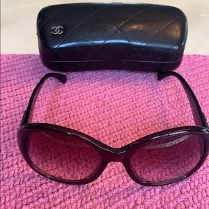 Chanel Burgundy Sunglasses